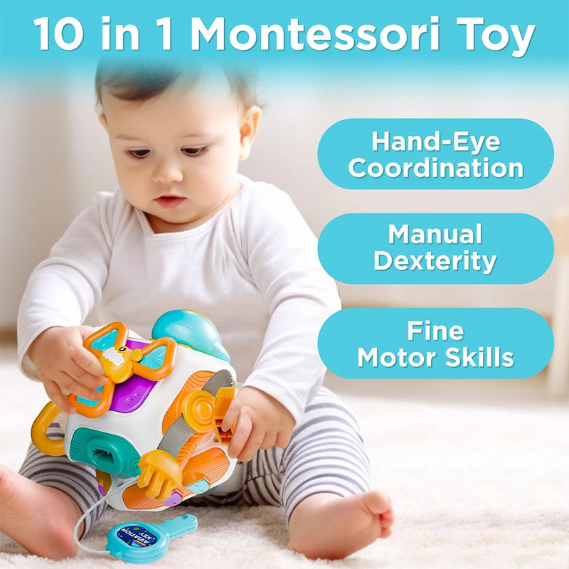 Brinquedo Montessori 10 em 1 para bebês de 1 - 3 anos